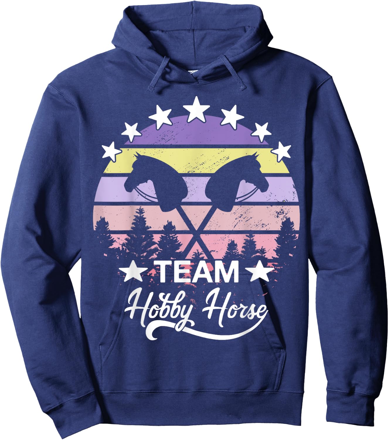 Team Hobby Horse Retro Hobby Horsing Hobby Horse Hoodie - Hoodie | Navy