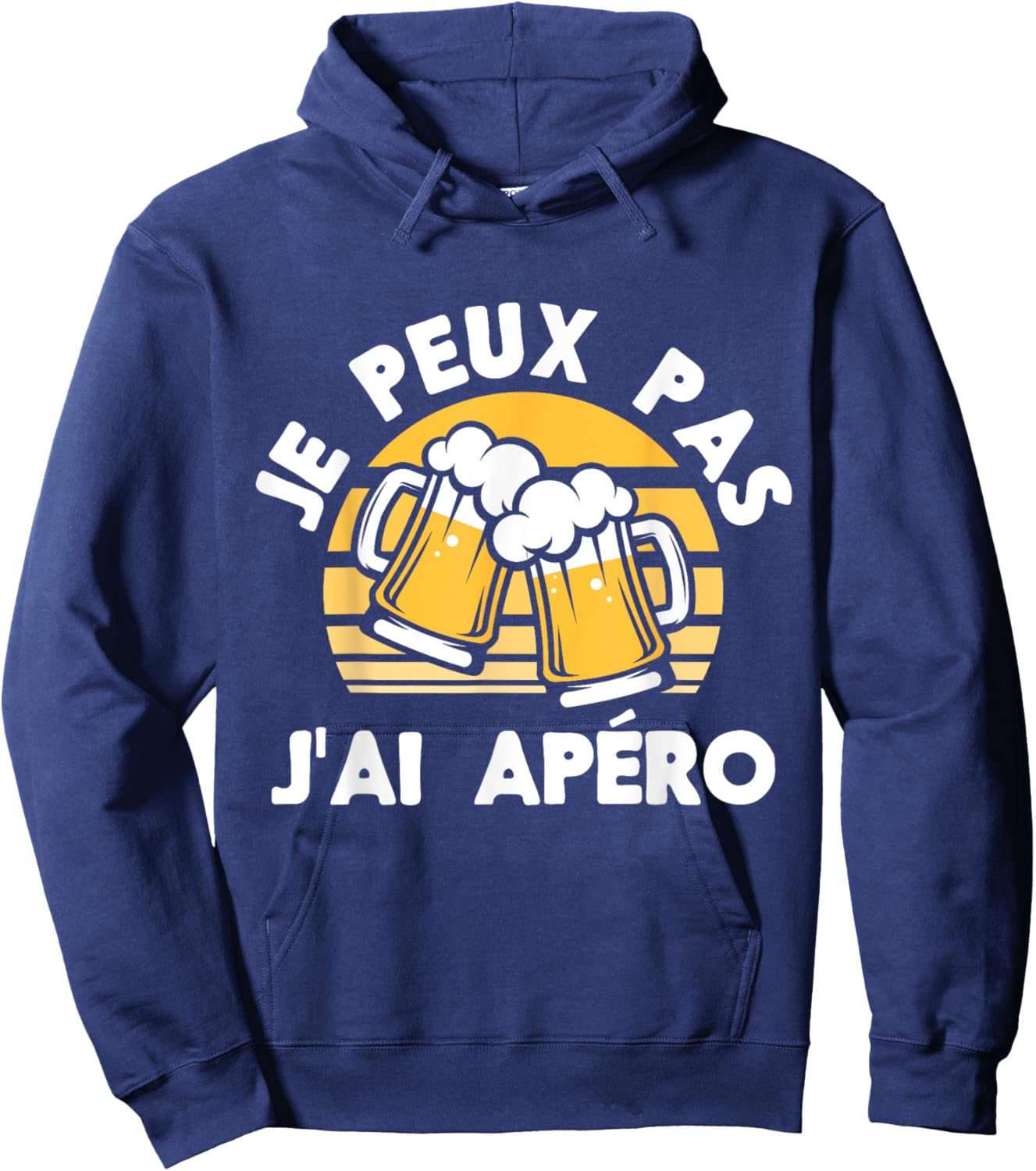Je Peux Pas J'ai Aperitif Funny Beer Man Hoodie - Hoodie | Navy