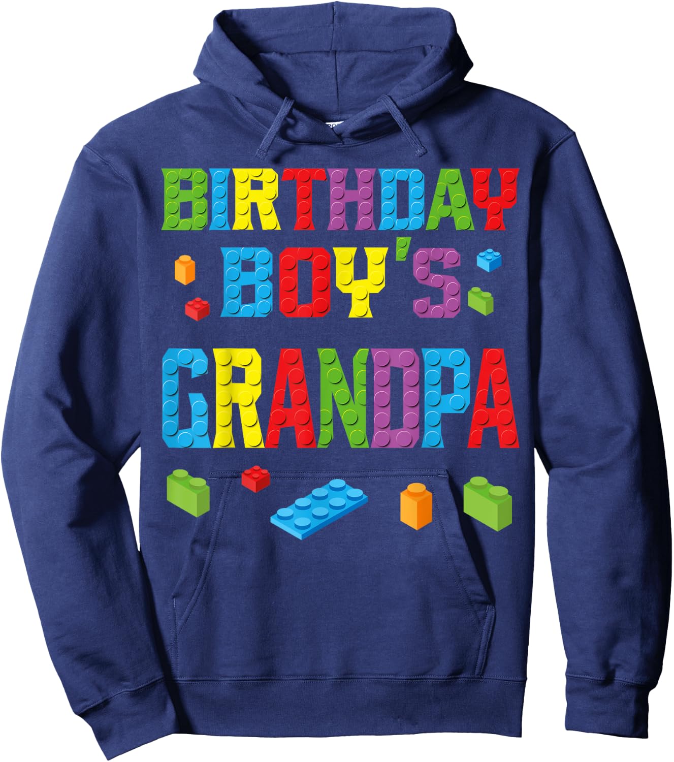 Master Builder Birthday Boy's Grandpa Building Bricks Blocks Hoodie - Hoodie | Navy