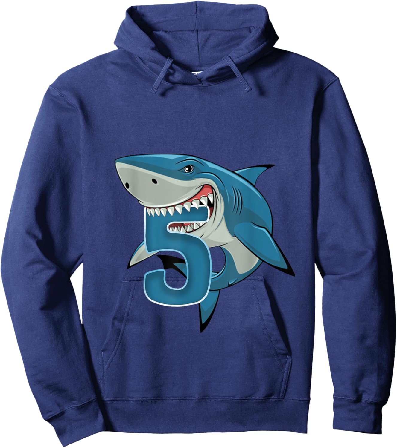 Kids 5 Year Old Shark Shirt 5th Birthday Shark Theme Party Hoodie - Hoodie | Navy