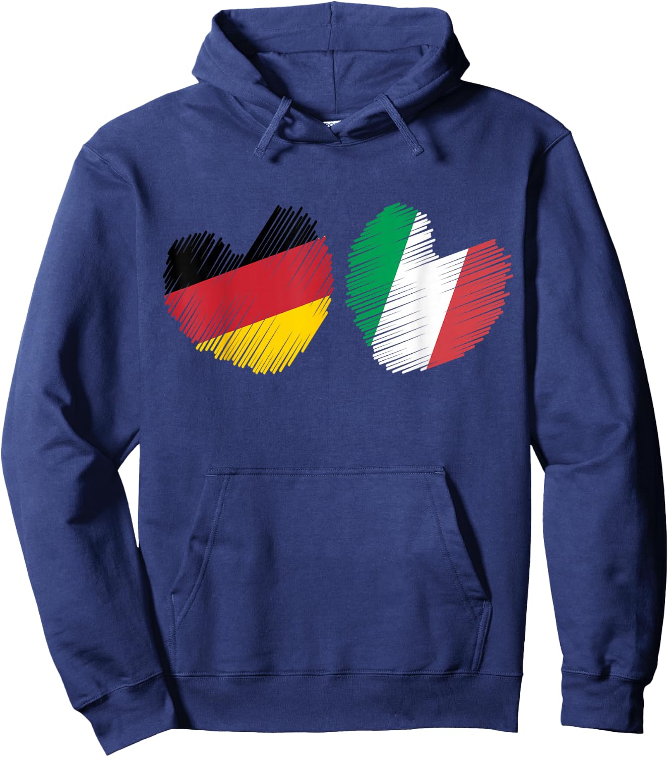 Germany Italy Heart German Flag Italian Flag Grunge Heart Hoodie - Hoodie | Navy