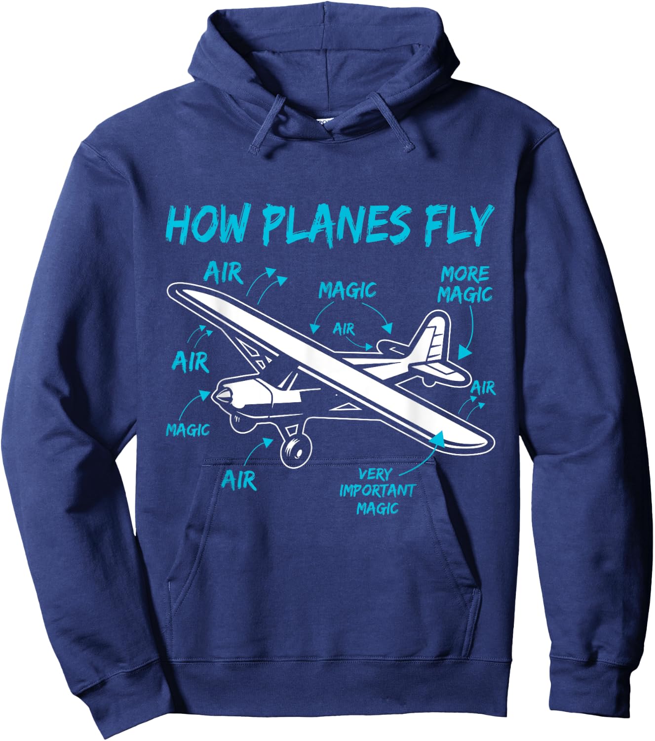 Funny Aviation t shirts How Planes Fly Kids Youth Pilot Hoodie - Hoodie | Navy