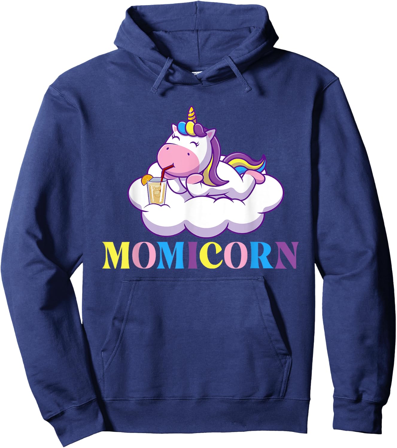 Momicorn - Rainbow Unicorn Mystical Creature Magical Hoodie - Hoodie | Navy