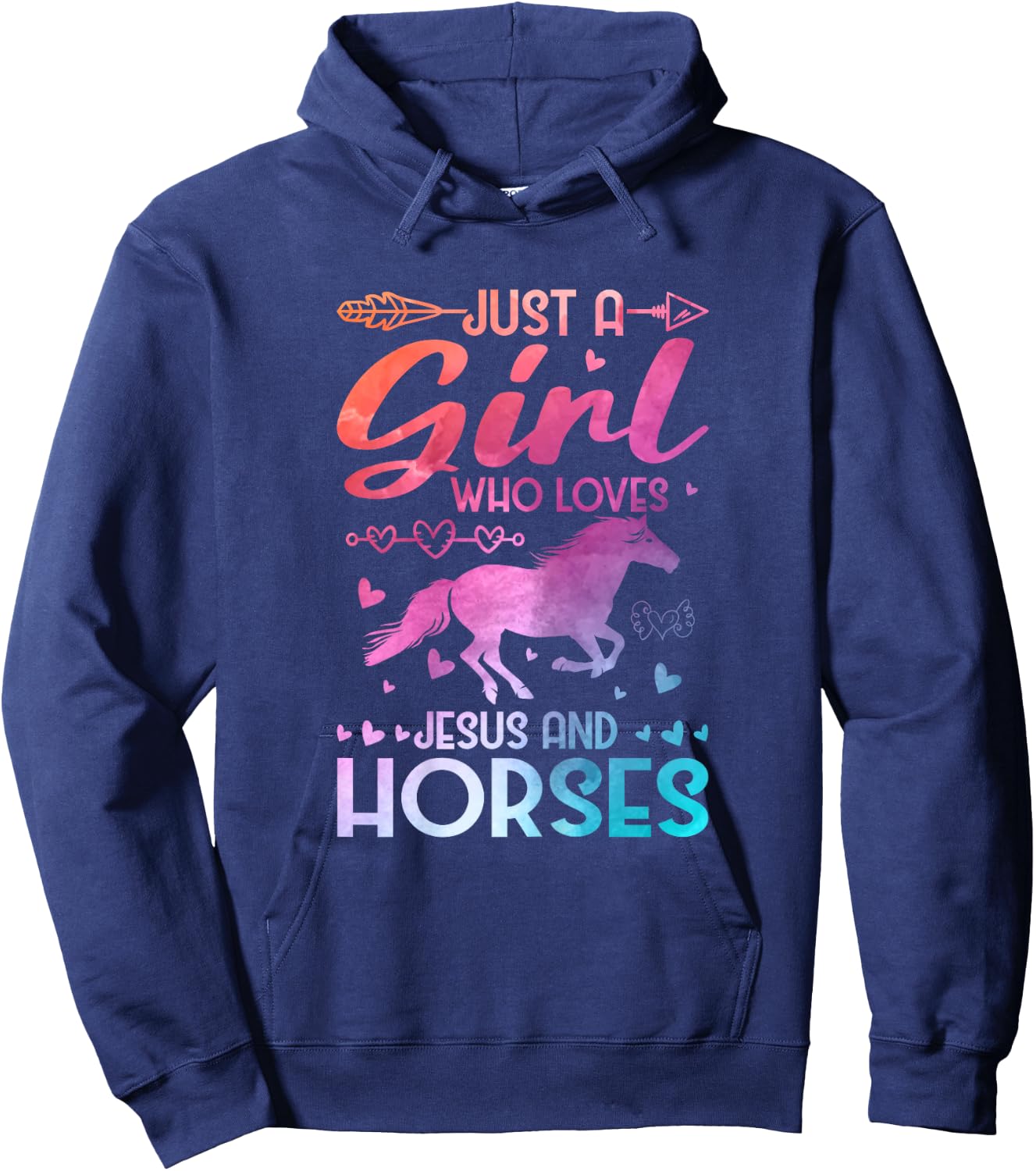 Just A Girl Who Loves Jesus And Horses Hoodie - Hoodie | Navy