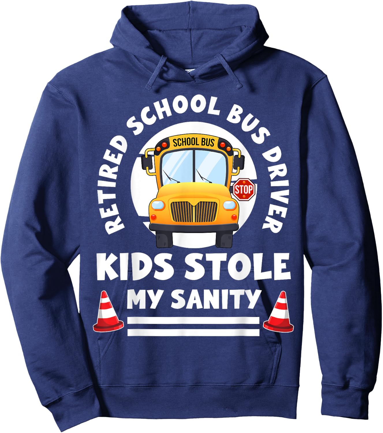 Retired School Bus Driver Hoodie - Hoodie | Navy