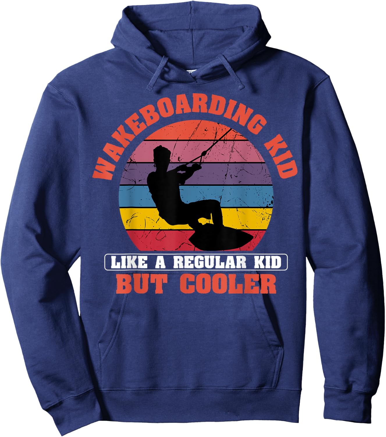 Wakeboarding Kid Retro Vintage Waterskiing Wakeboarder Sport Hoodie - Hoodie | Navy