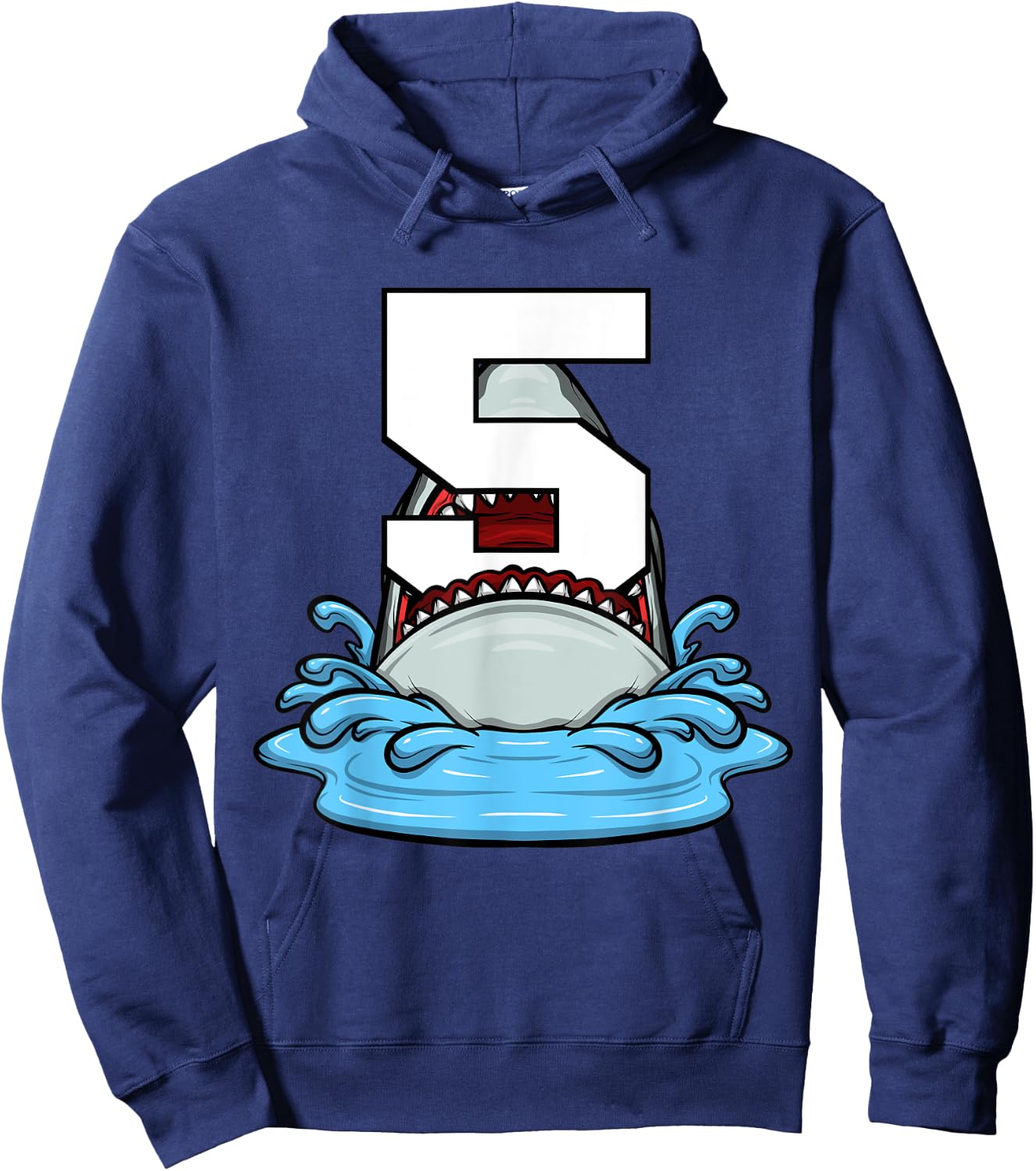 Sea Animals Birthday Kids Shark 5th Birthday Kids Boy Hoodie - Hoodie | Navy
