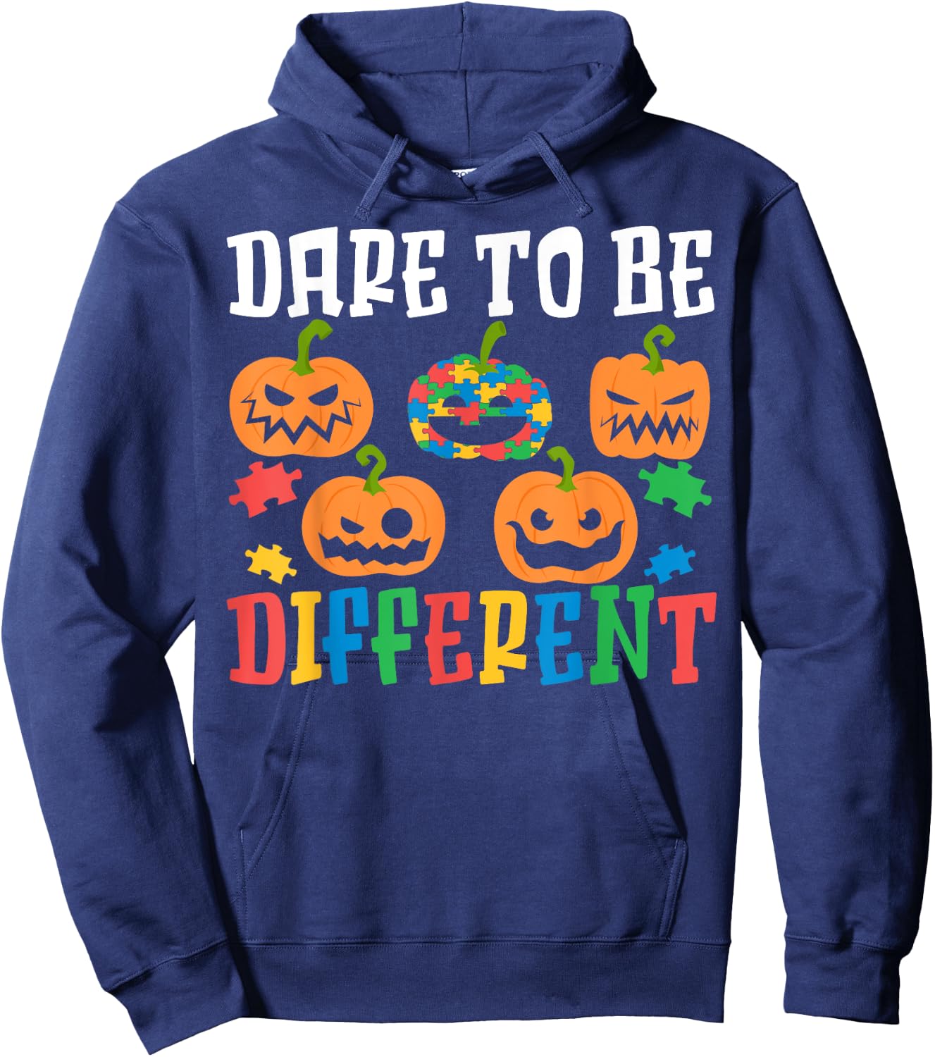 Autism Halloween Puzzle Trick Or Treat Autism Awareness Hoodie - Hoodie | Navy