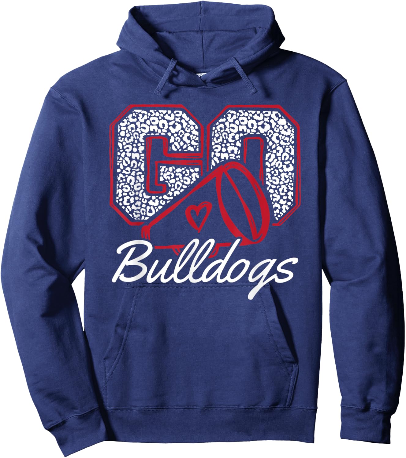 Go Cheer Bulldogs Sports Name Gifts Men Women Boy Girl Hoodie - Hoodie | Navy