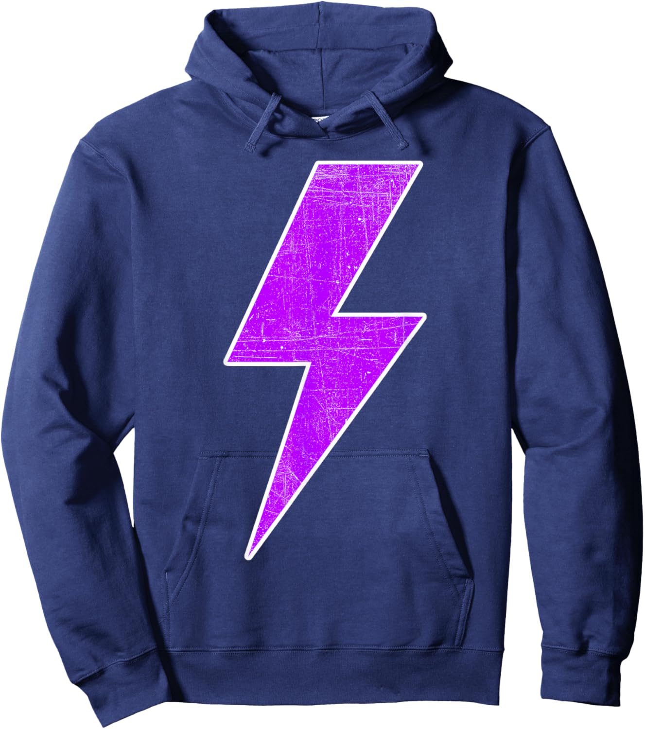 Bolt Lightning Purple White Design Team Sports Hoodie - Hoodie | Navy
