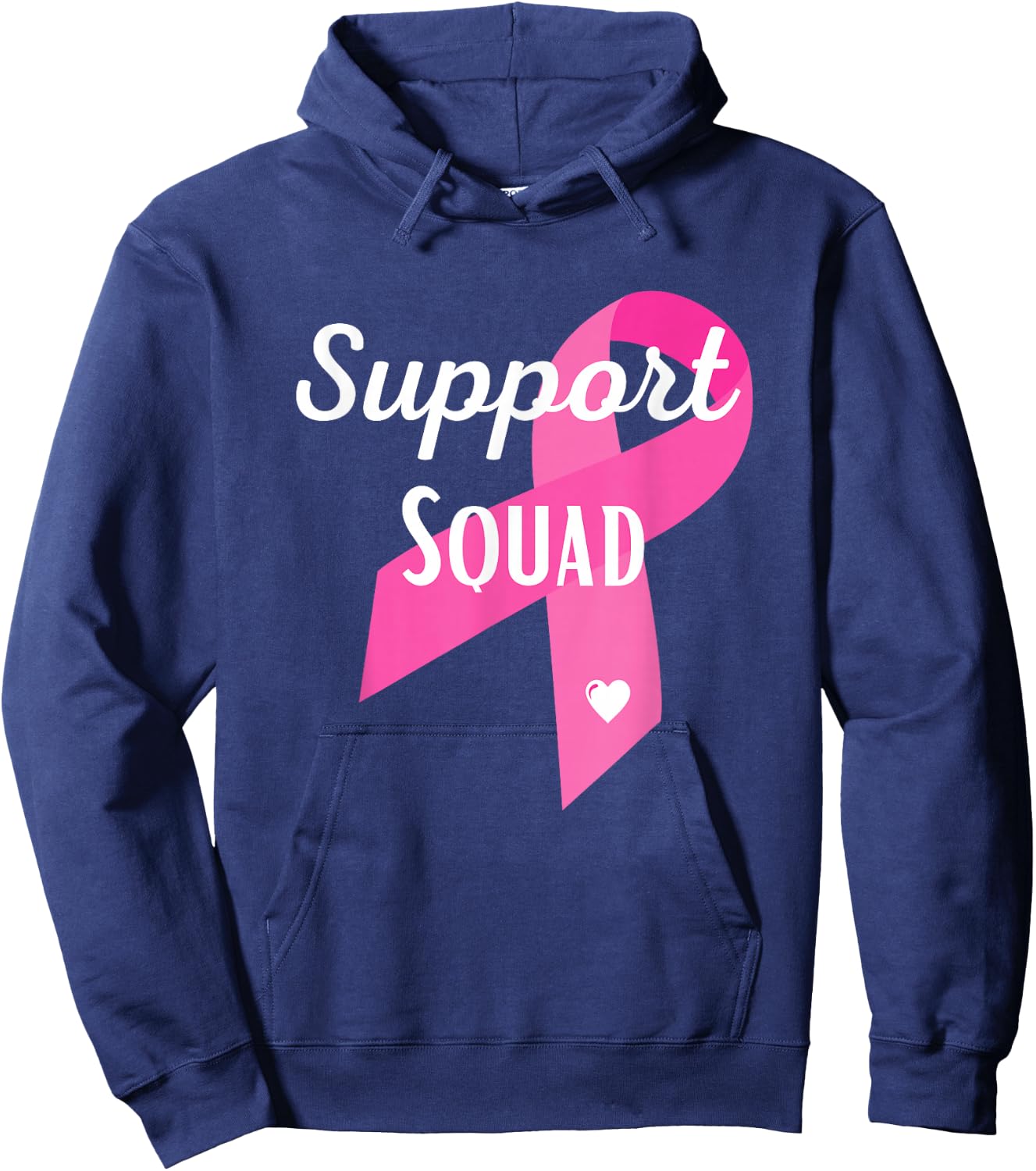 Support Squad Breast Cancer Awareness Pink Ribbon Hoodie - Hoodie | Navy