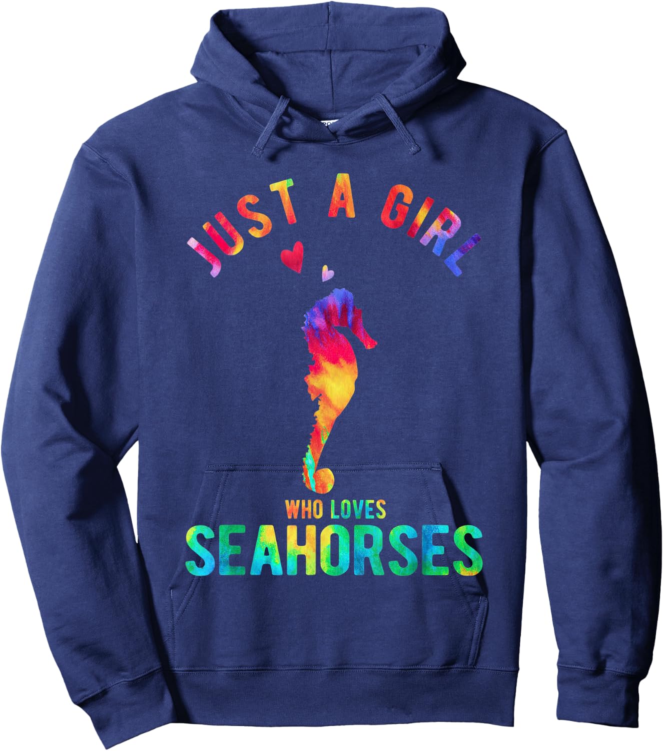Just A Girl Who Loves Seahorses Seahorse Girl Funny Seahorse Hoodie - Hoodie | Navy