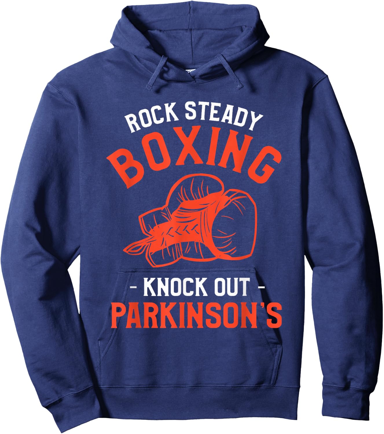 Rock Steady Boxing Knock Out Parkinson's Awareness Hoodie - Hoodie | Navy