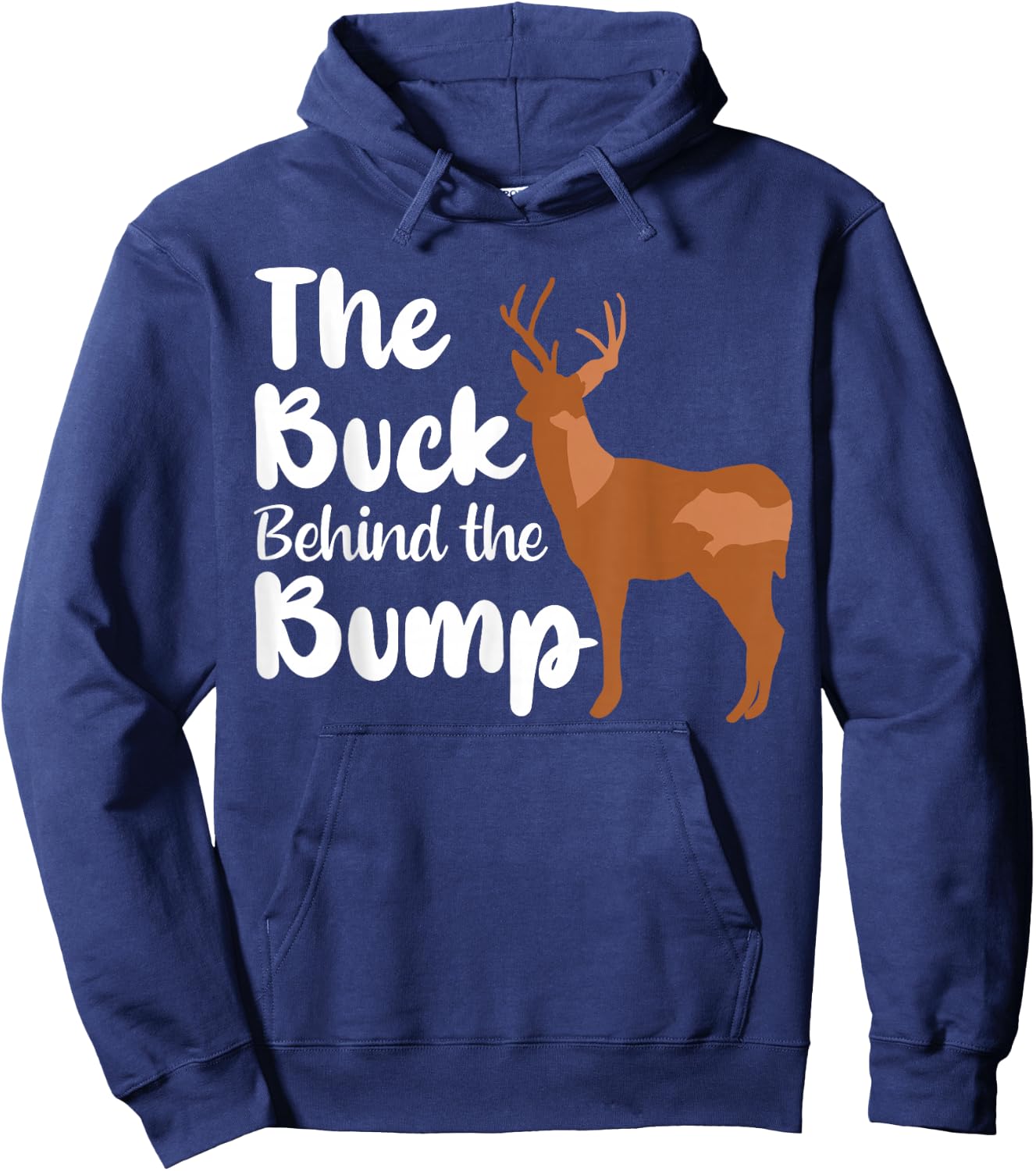 Oh Deer My Buck Behind The Bump I'm Pregnant Announcement Hoodie - Hoodie | Navy