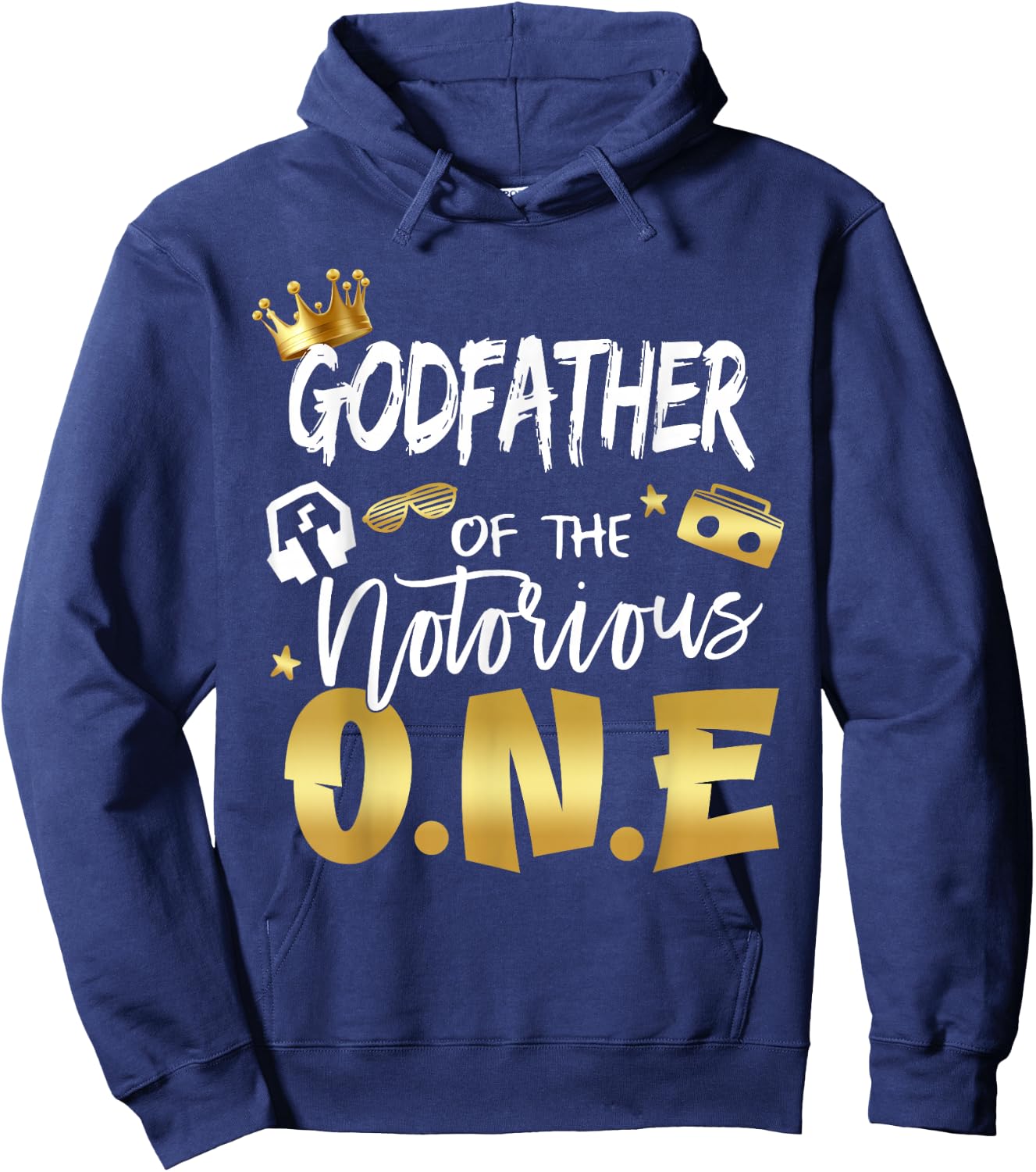 Godfather Of The Notorious One Old School 1st Birthday Hoodie - Hoodie | Navy