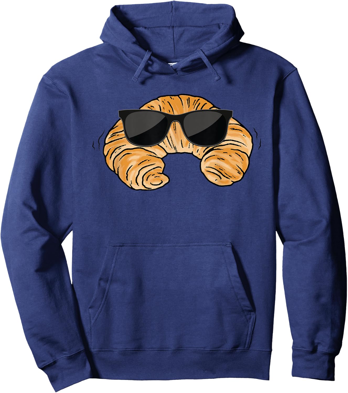 Croissant WIth Sunglasses Costume French Bread Hoodie - Hoodie | Navy