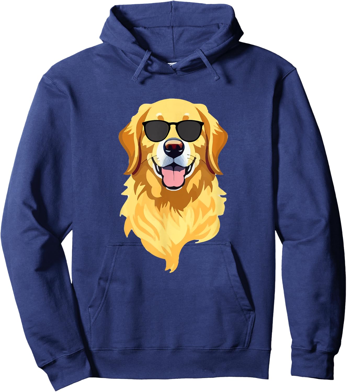 Funny Golden Retriever Wearing Sunglasses Cute Dog Lover Hoodie - Hoodie | Navy
