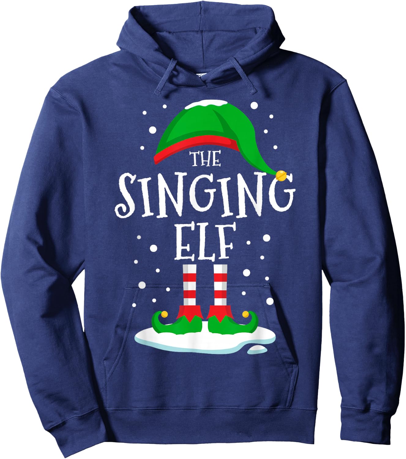 The Singing Elf Christmas Family Matching Xmas Singer Funny Hoodie - Hoodie | Navy