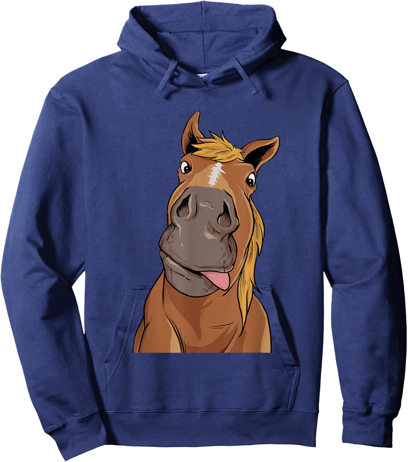Hilarious Horse Face - Horses Horseman Equestrian Riding Hoodie - Hoodie | Navy