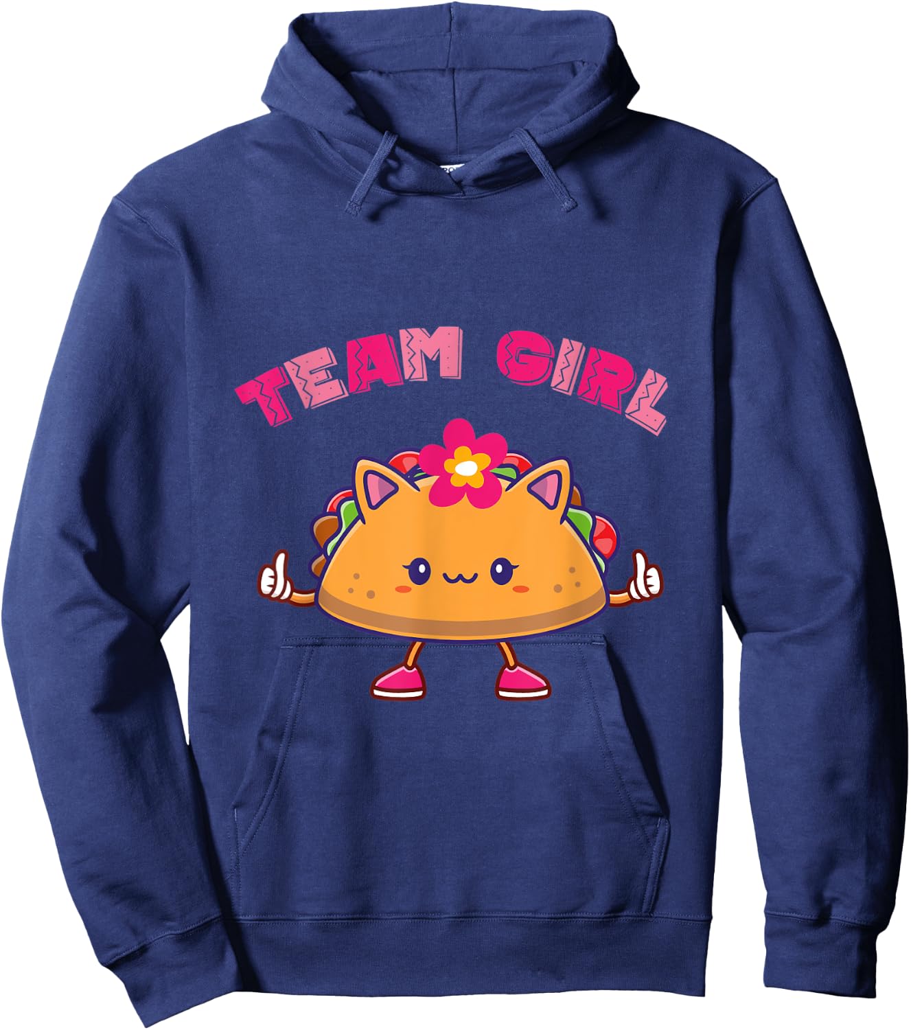 Cute Tacos Mexican Gender Reveal Team girl kid girl Toddler Hoodie - Hoodie | Navy