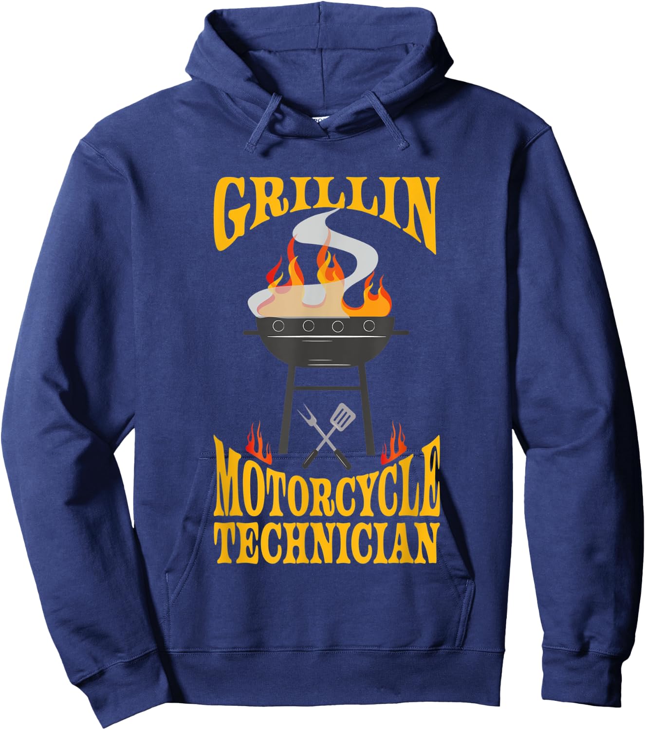 Motorcycle Technician BBQ Grill Smoker & Barbecue Chef Hoodie - Hoodie | Navy
