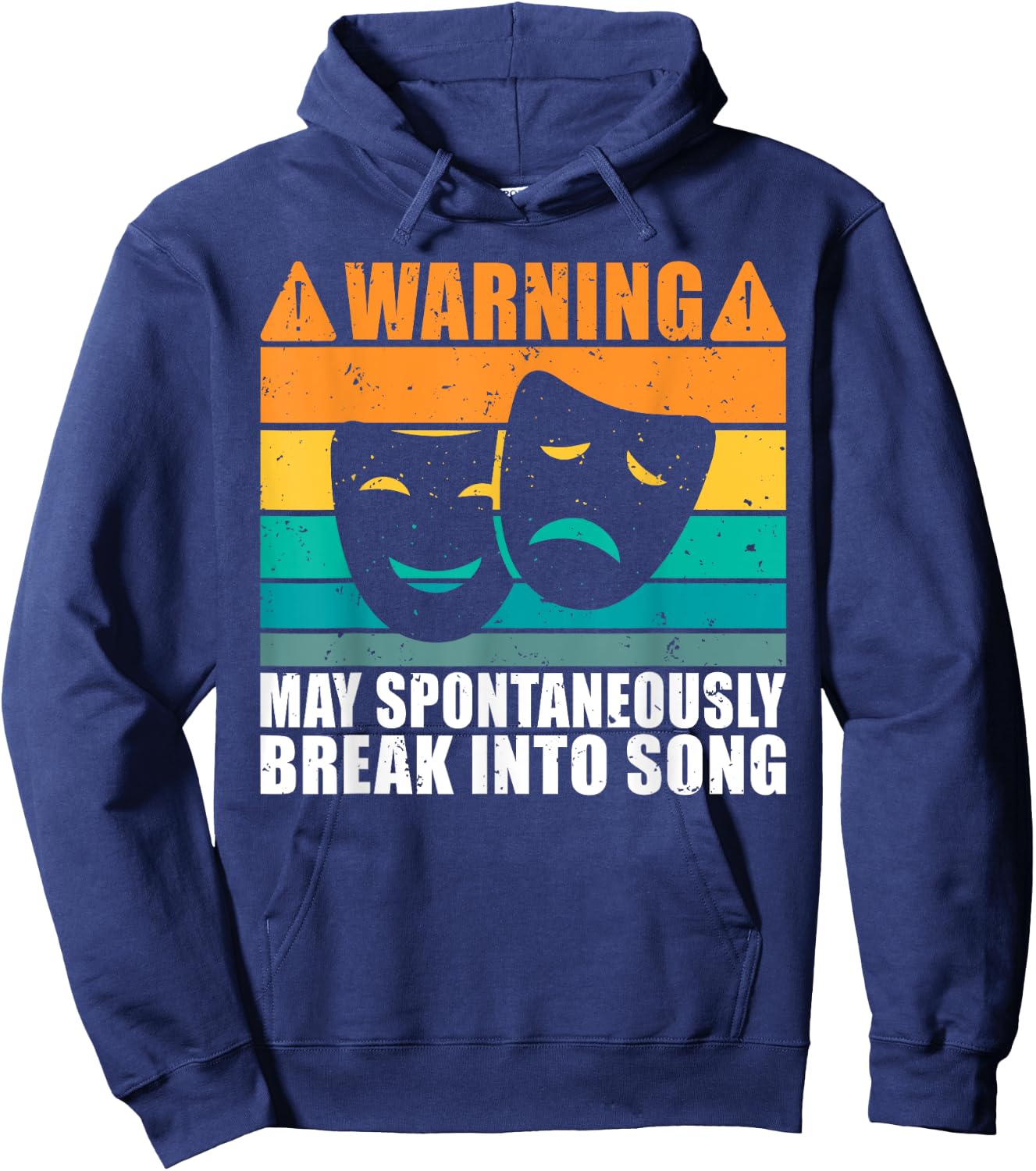 Warning may spontaneously break into Song Theater Hoodie - Hoodie | Navy