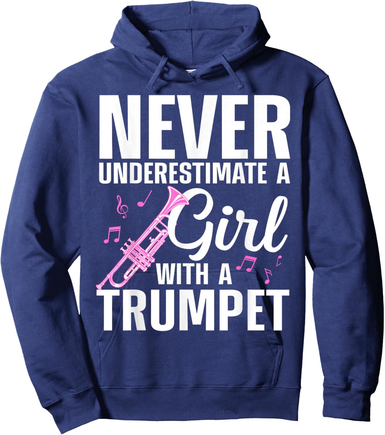 Cool Trumpet Girls Marching Band Trumpet Player Hoodie - Hoodie | Navy
