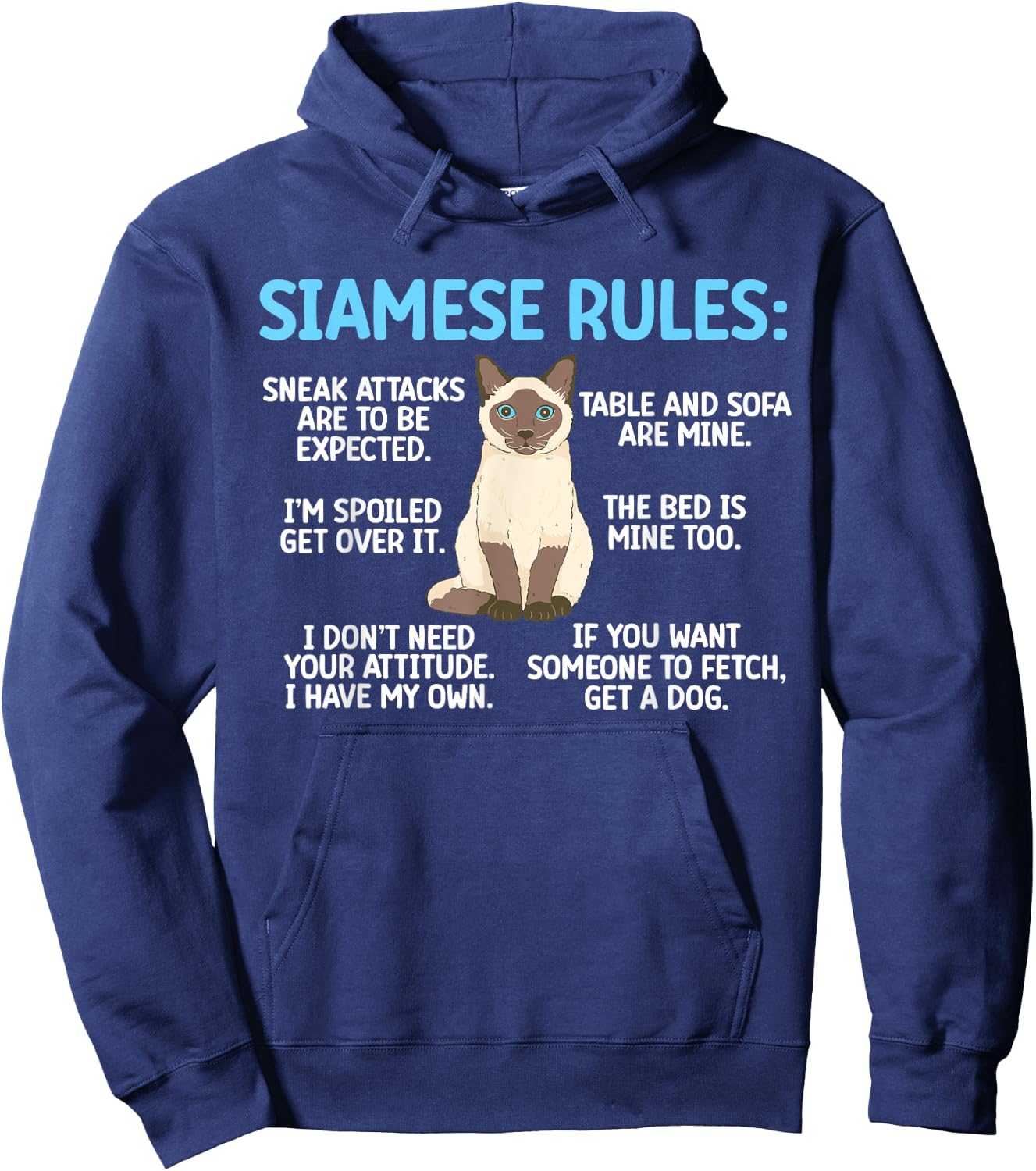 Siamese Rules Siamese Cat Owner Siamese Lover Hoodie - Hoodie | Navy