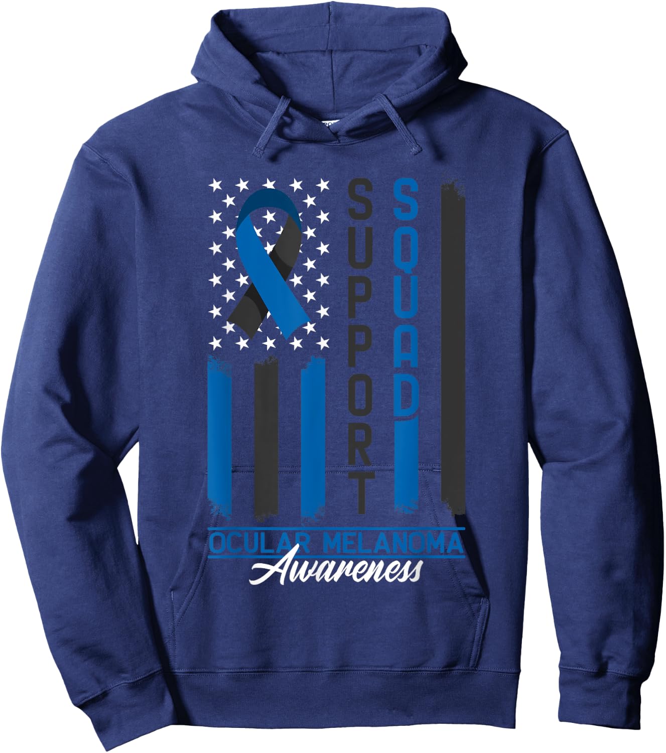 Support Awareness Squad I Eye Cancer & Ocular Melanoma Hoodie - Hoodie | Navy