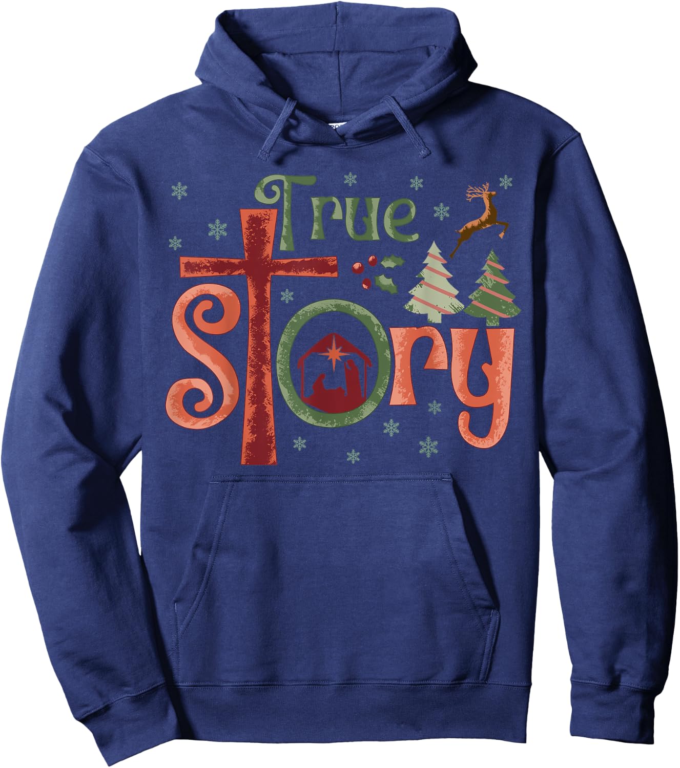 Cool Christian Christmas Resurrection Day Jesus True Story Hoodie - Hoodie | Navy