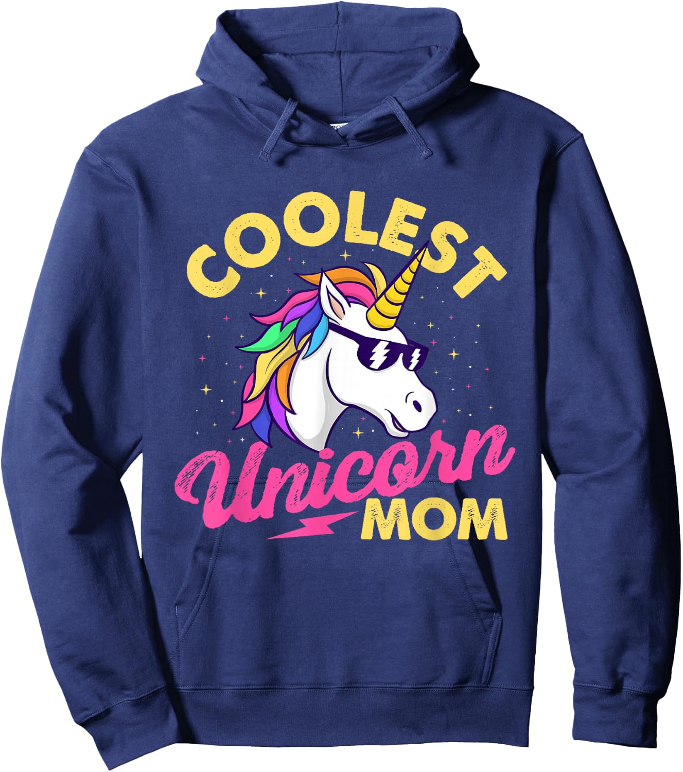 Coolest Unicorn Mom - Mystical Creature Rainbow Unicorn Hoodie - Hoodie | Navy
