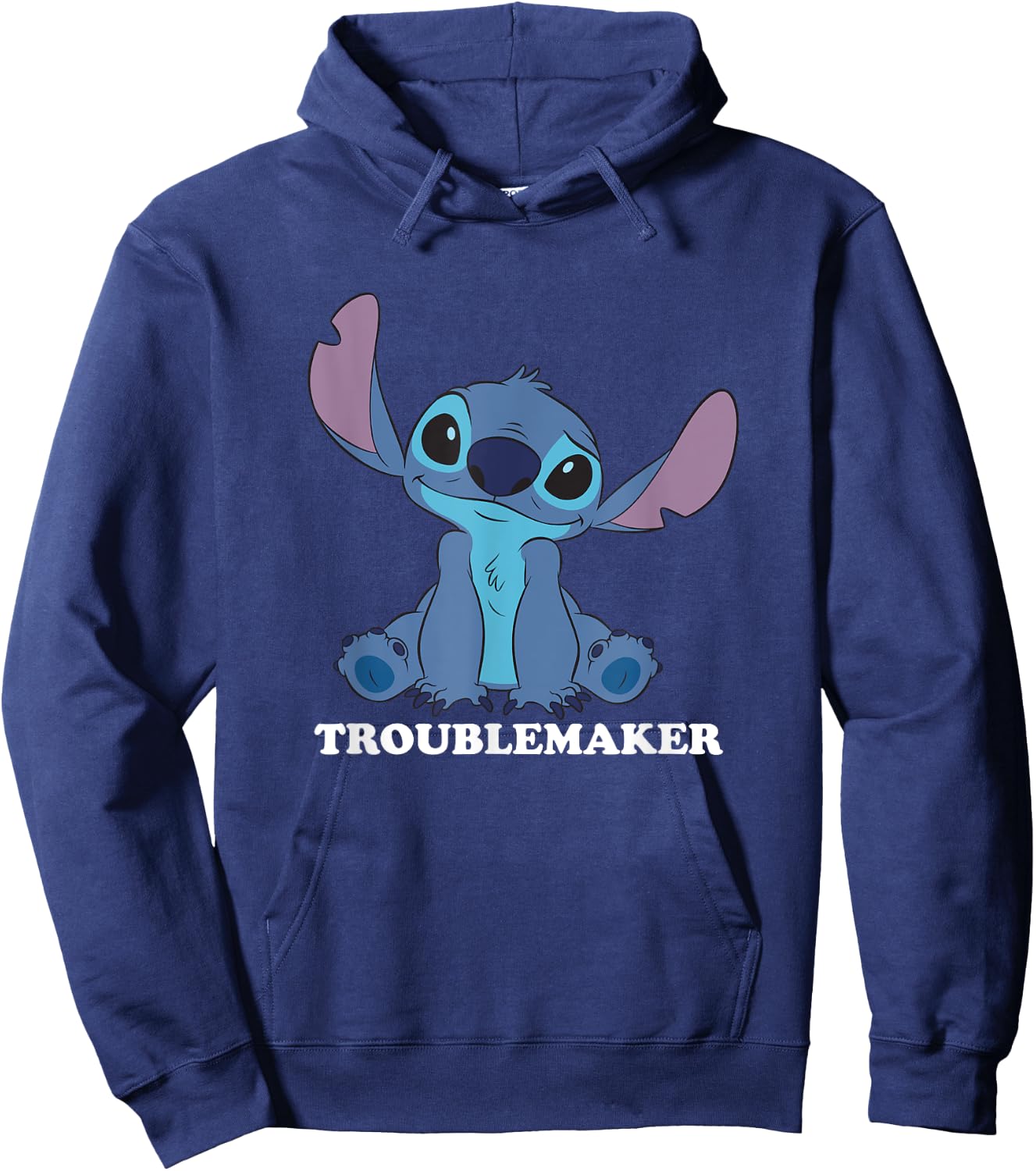 Disney Lilo & Stitch Troublemaker Cute Stitch Big Portrait Hoodie - Hoodie | Navy