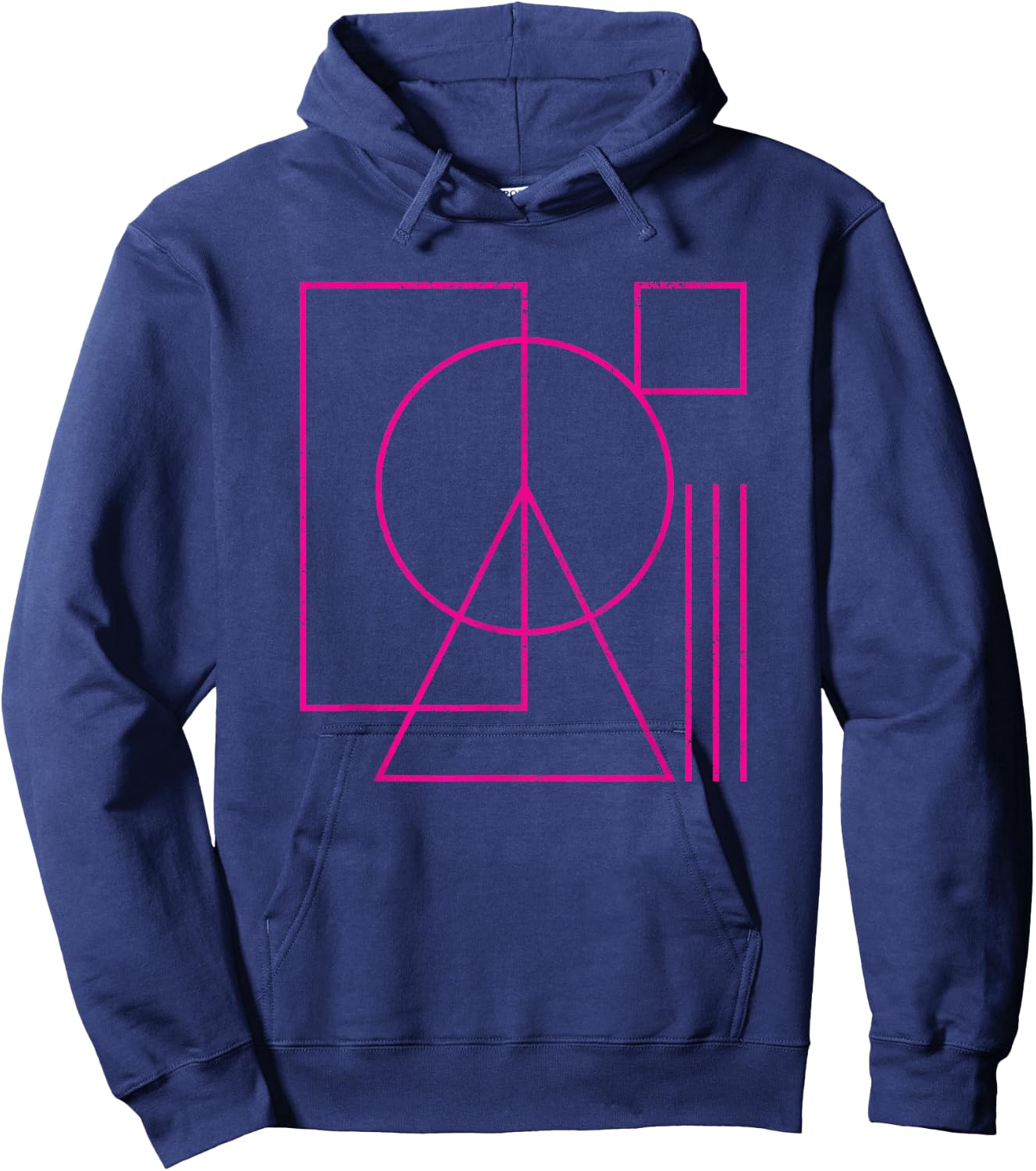 Geometric Rectangle Circle Triangle Square Shape Lines Peace Hoodie - Hoodie | Navy