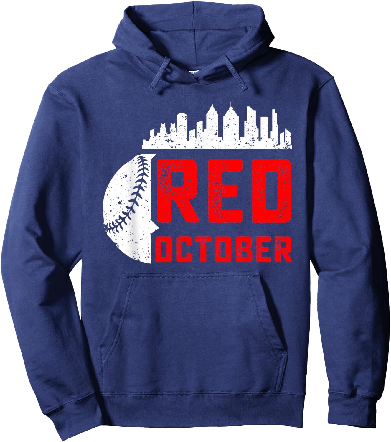 Funny In October We Red Baseball Hoodie - Hoodie | Navy