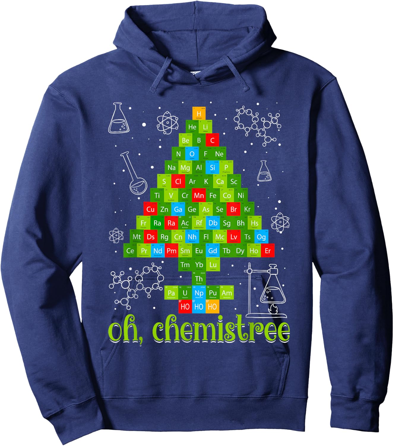 Science Christmas Oh Chemist Tree Chemistree Chemistry Hoodie - Hoodie | Navy
