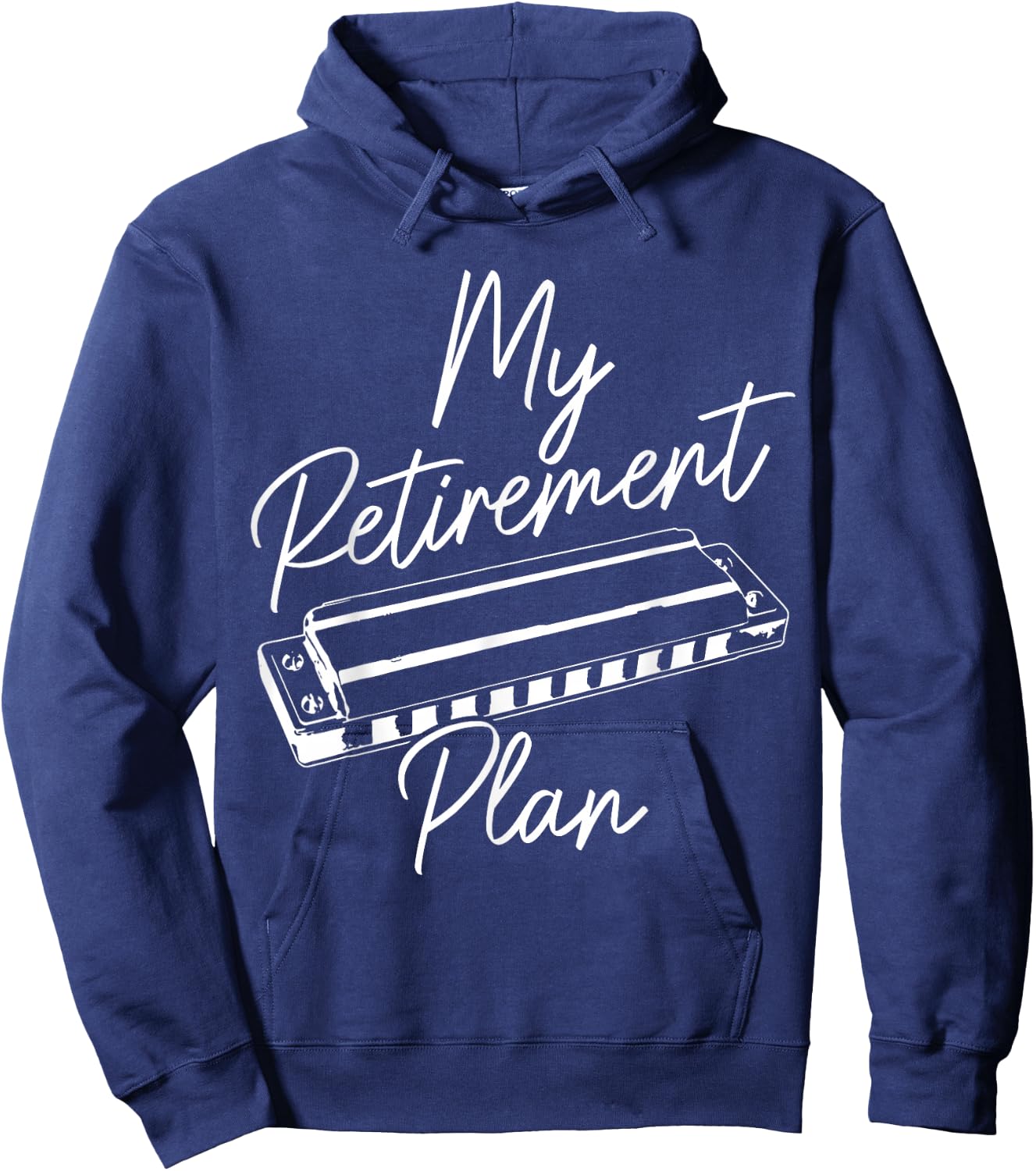 Harmonica Player My Retirement Plan Blues Music Vintage Hoodie - Hoodie | Navy