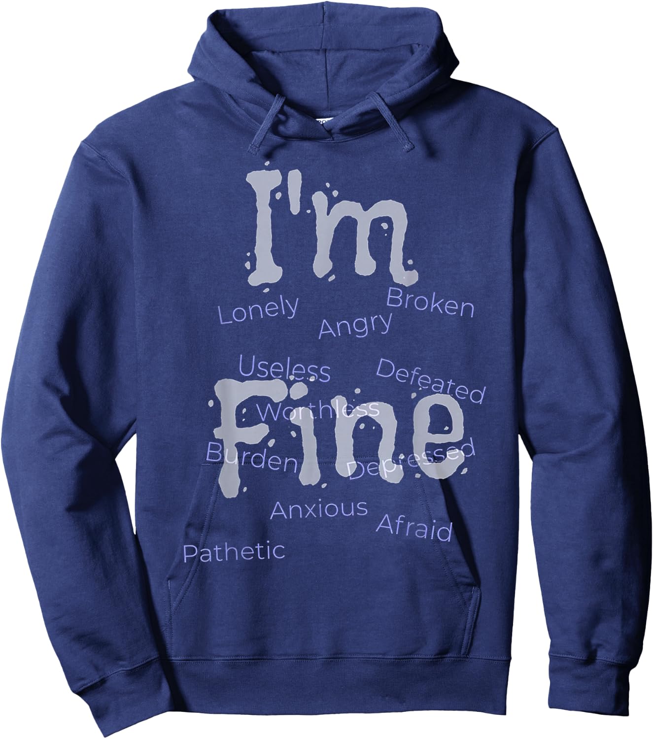 I'm Fine Suicide Prevention awareness Hoodie - Hoodie | Navy