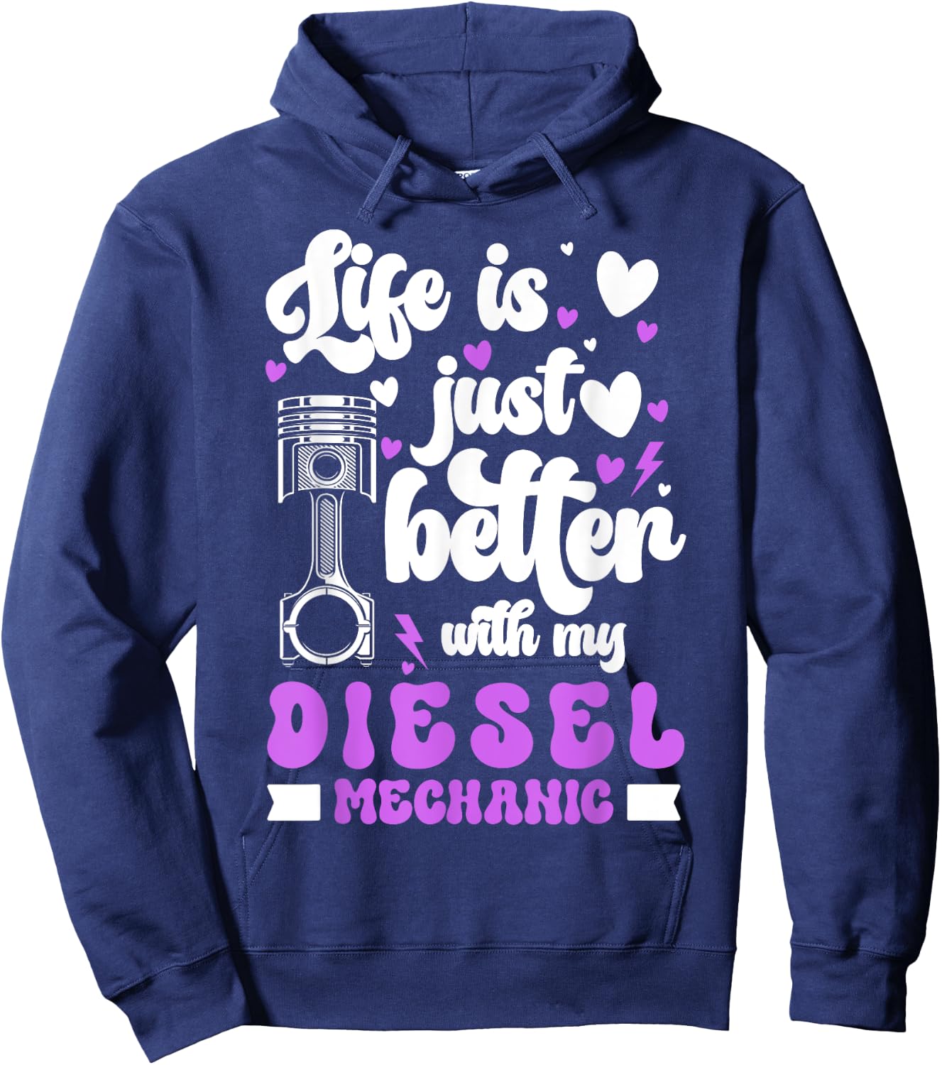 Diesel Mechanic Girlfriend Diesel Mechanic Wife Hoodie - Hoodie | Navy