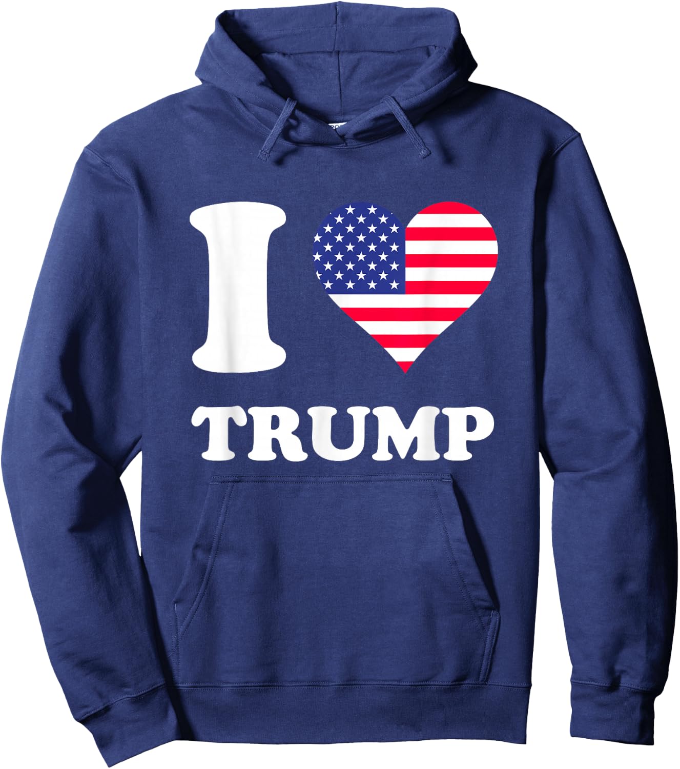 USA Flags Heart I Love Trump Hoodie - Hoodie | Navy