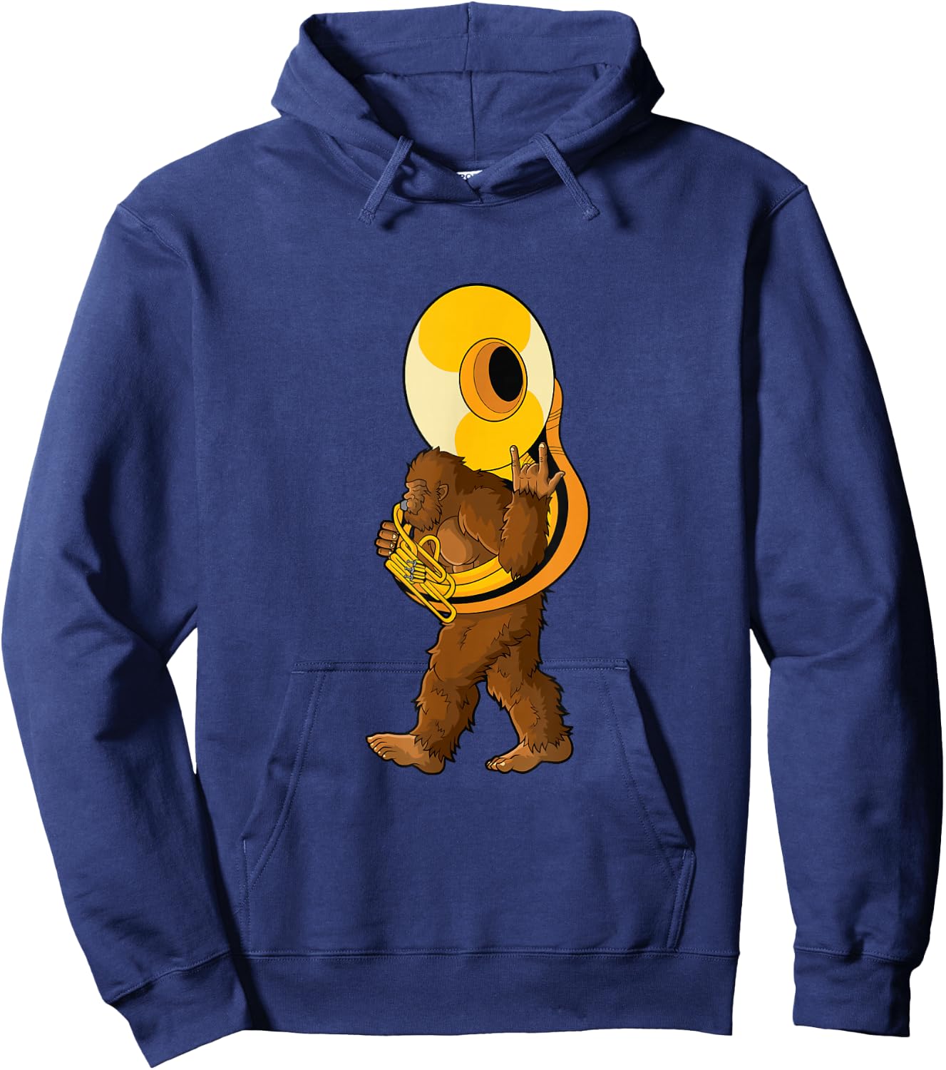 Marching band gifts for musicians Bigfoot Playing Sousaphone Instrument Tuba Hoodie - Hoodie | Navy
