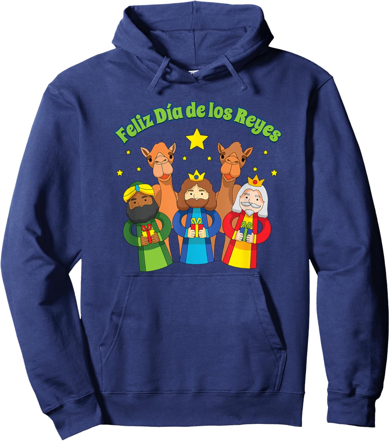 Feliz Dia de los Reyes Happy Three Kings Day Hoodie - Hoodie | Navy