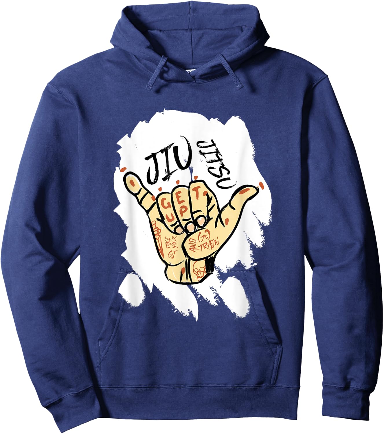 Brazilian Jiu Jitsu and Tattoo - BJJ and Grappling Hoodie - Hoodie | Navy