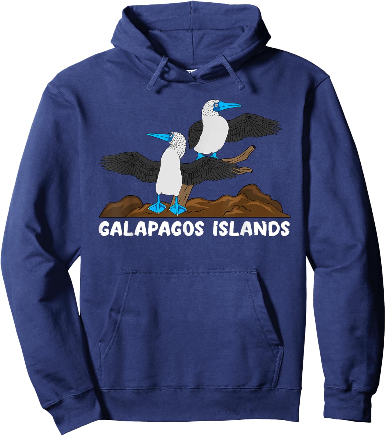 Galapagos Islands Seabirds Blue-footed Booby Blue Feet Bird Hoodie - Hoodie | Navy