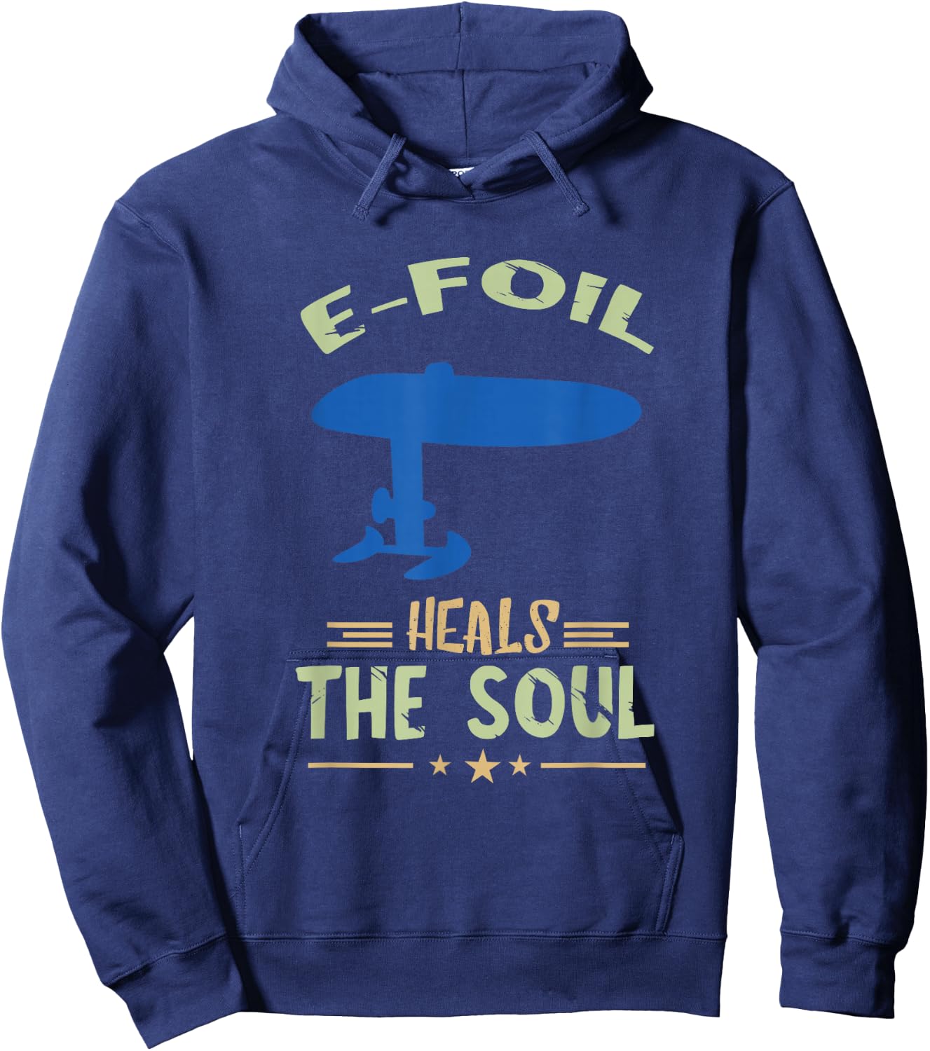 Foil Heals The Soul Electric Hydrofoil Surfboard Foiling Hoodie - Hoodie | Navy