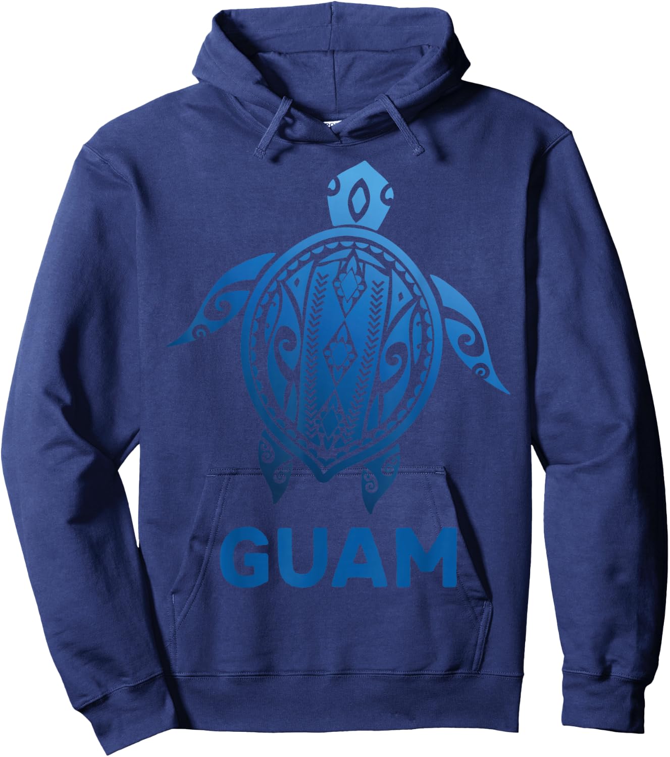 Guam Tribal Tattoo Blue Sea Turtle Souvenirs Hoodie - Hoodie | Navy