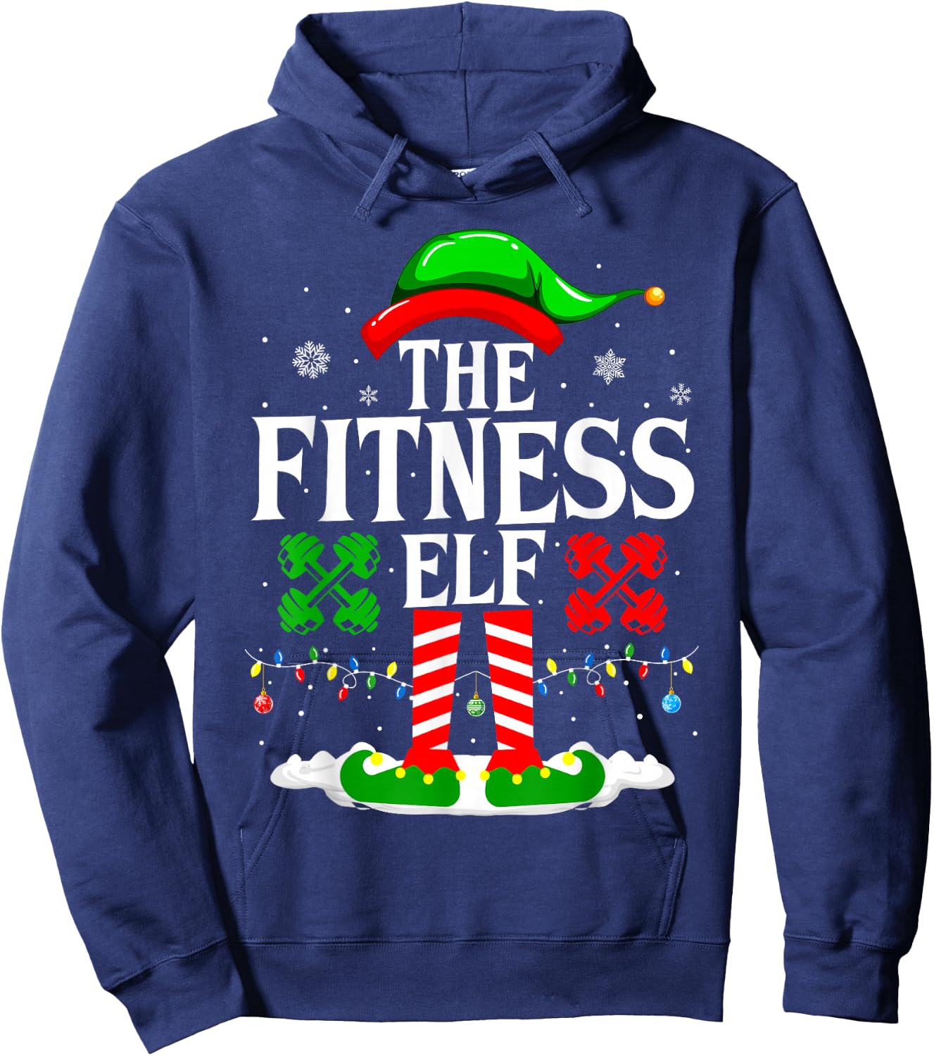 The Fitness Elf Funny Workout Xmas Fitness Christmas Gym Hoodie - Hoodie | Navy