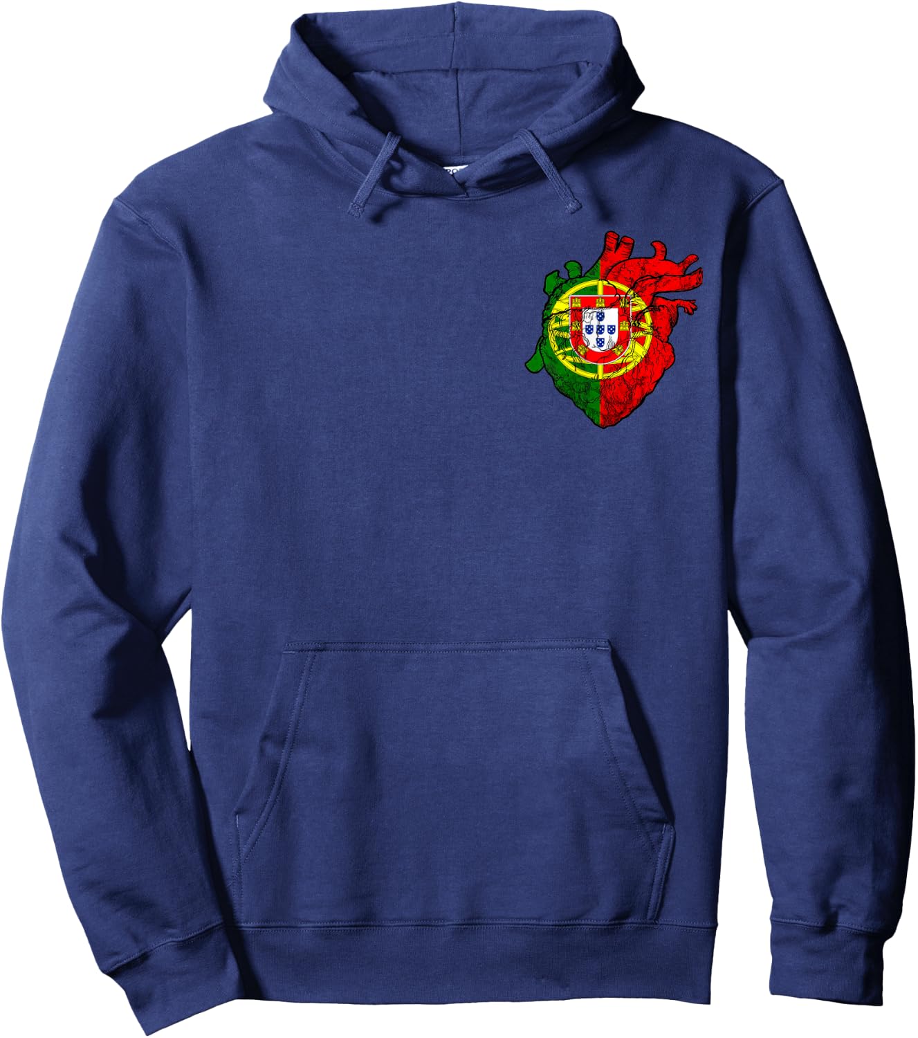 Portugal Heart Vein Love Portuguese Flag Portuguese Roots Hoodie - Hoodie | Navy