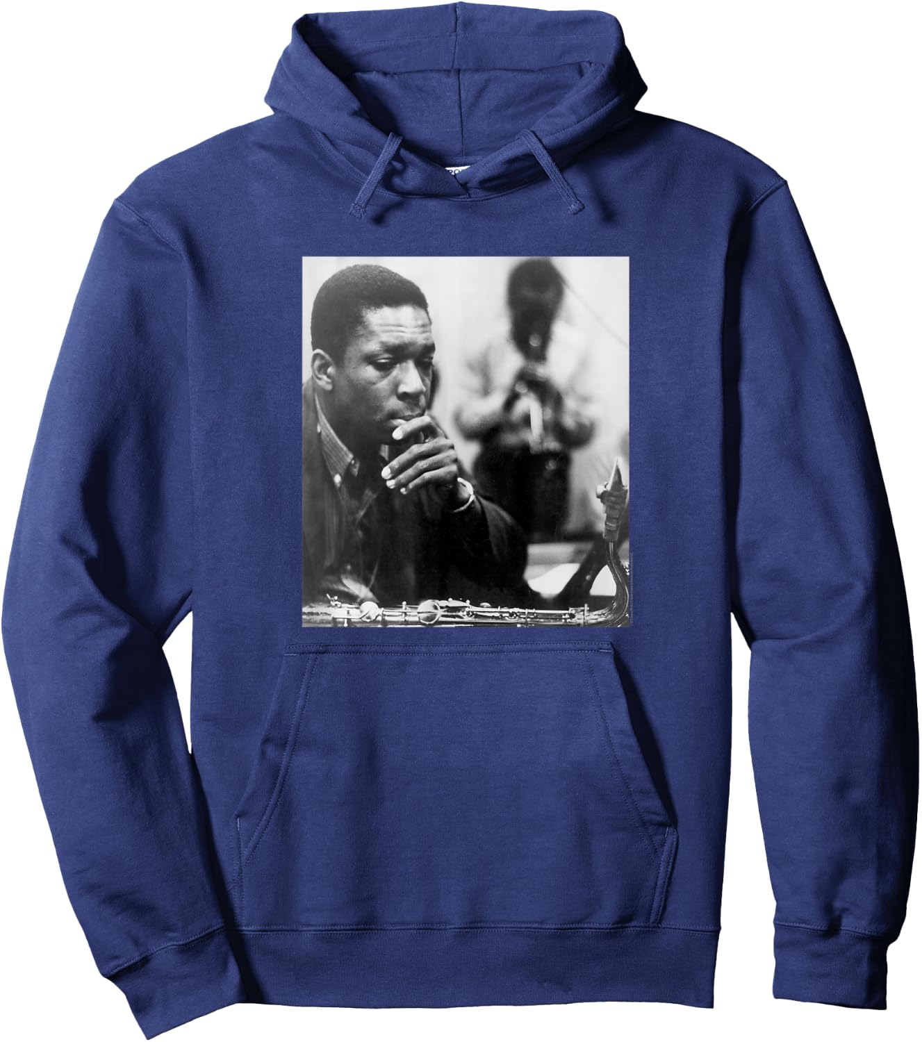 John Coltrane Black and White Photo Hoodie - Hoodie | Navy