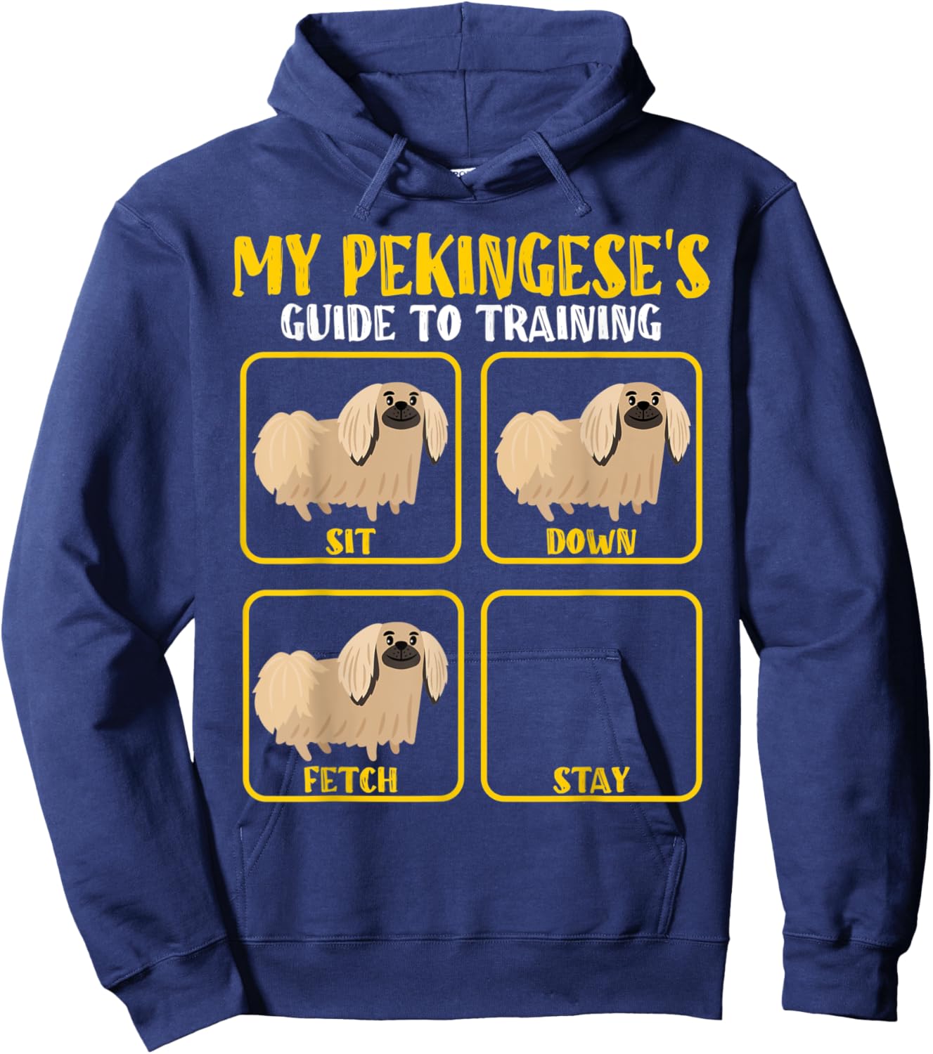 Funny Pekingese Dog training guide for pekingese moms dads Hoodie - Hoodie | Navy