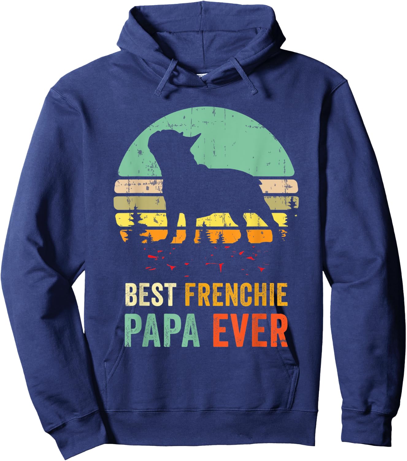 Frenchie Papa French Bulldog Dad Dog Lover Pet Owner Grandpa Women Hoodie - Hoodie | Navy